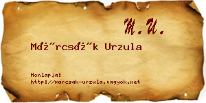 Márcsák Urzula névjegykártya